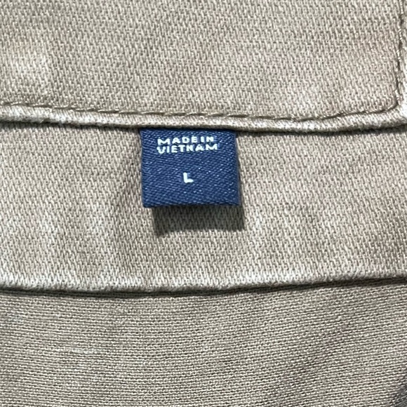Gap Men’s Khaki Field Jacket Size L – Utility Style with Stand Collar - Picture 7 of 11